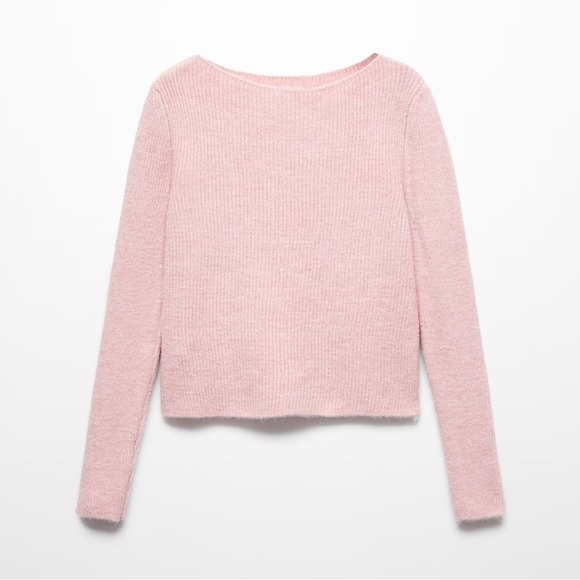 Mango Soft Blush Boat Neck Knitted Sweater - Picture 1 of 5